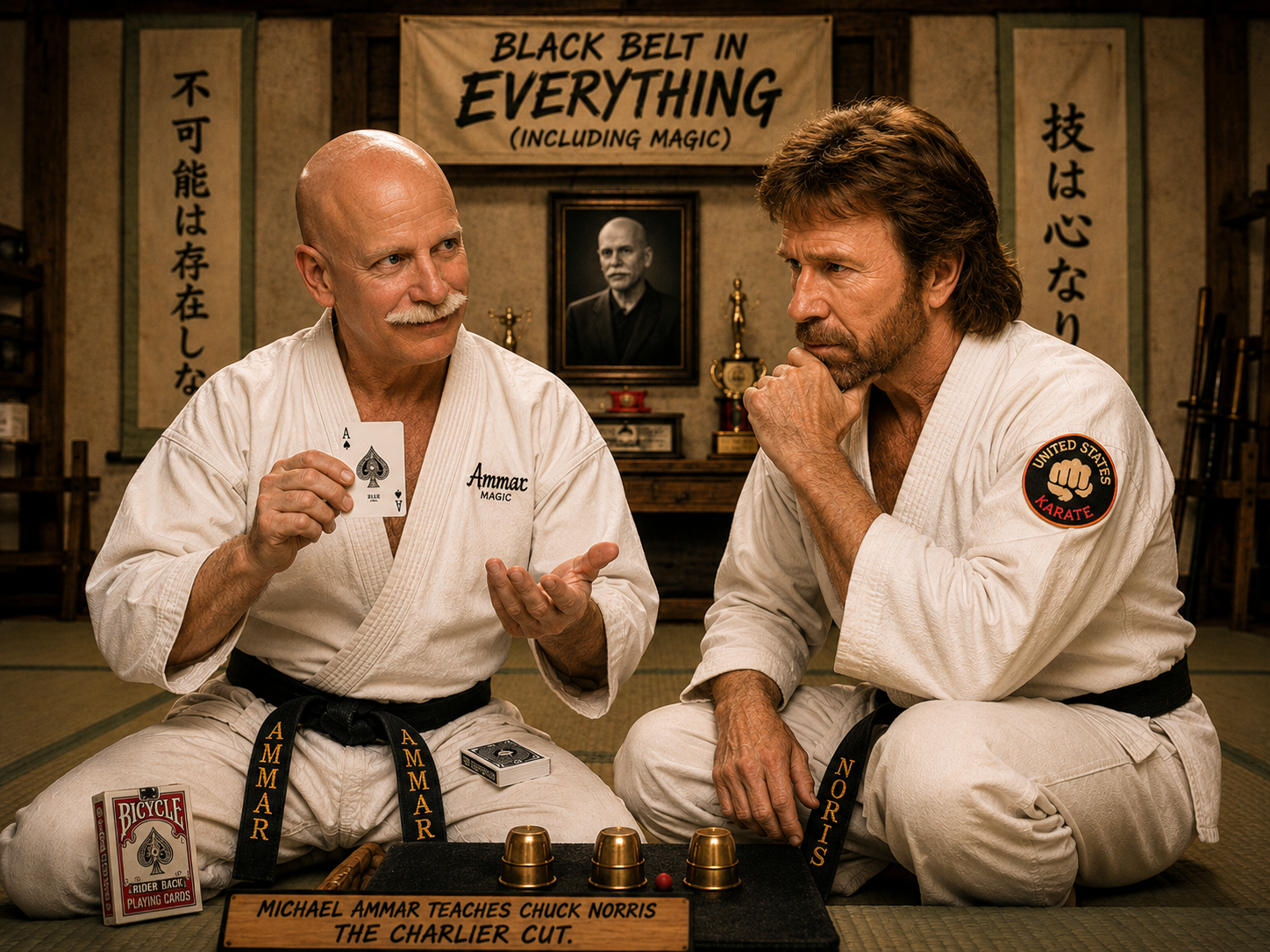 Michael Ammar demonstrating his abilities in a martial arts dojo
